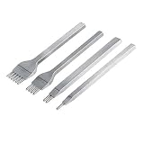5mm Lacing Stitching Chisel Set Hole Punch Tool 4PCS 1+2+4+6 Prong Diamond Hand Working Hole DIY