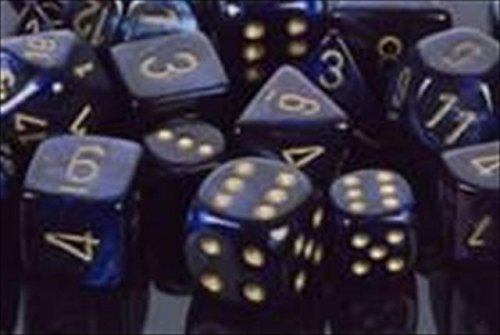 Chessex DND Dice Set D&D Dice-16mm Scarab Royal Blue and Gold Plastic Polyhedral Dice Set-Dungeons and Dragons Dice Includes 12 Dice – D6, Various (CHX27627)