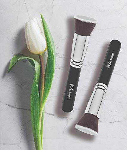 Foundation Makeup Brush Flat Top Kabuki for Face - Perfect For Blending Liquid, Cream or Flawless Powder Cosmetics - Buffing, Stippling, Concealer - Premium Quality Synthetic Dense Bristles!