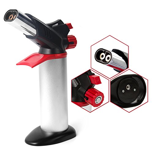 Culinary Torch, Adjustable Double Flame Butane Torch, Refillable Professional Grade Culinary Blowtorch for Cooking & Baking