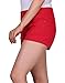 HDE Women's Solid Color Ultra Stretch Fitted Low Rise Moleton Denim Booty Shorts Red - L