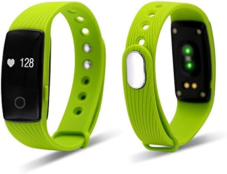 Smart Bracelet fitness band activity tracker with Real-time Heart Rate Monitor Steps Track Calories burnt Movement mileage Sport fitness tracker bracelet for Android IOS wristband watch (Green)