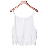 AIMTOPPY Women Casual Off Shoulder Tops Lace Tee T-Shirt Tank Blouse (S)