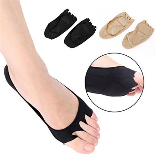 Quner Health Foot Care Massage Toe Socks Five Fingers Toes Compression Socks Arch Support Relieve Foot Pain Socks 1 Pair (Black)