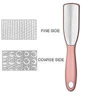 JISTL Foot File Double Side Professional Stainless Steel Foot Scraper Tool, Foot Rasp Eliminate Feet Cracked Dead Thick Dry Hard Skin (Pink)
