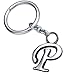 Monnel Z-336 Letter P Keychain Thick Simple Alphabet Key Ring With Velvet Bag
