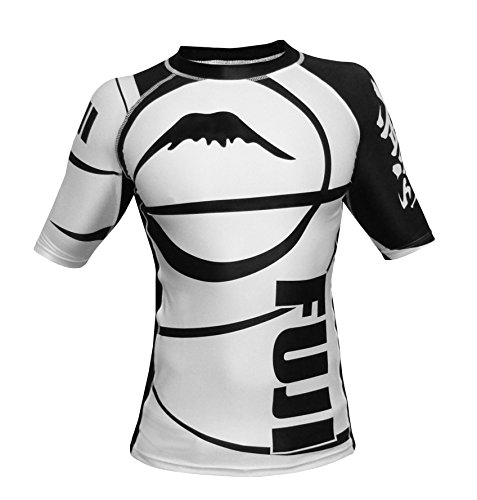 Fuji IBJJF Freestyle Short Sleeve Rash Guard, White, Small