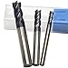 Ougar8 4 6 8mm CNC Carbide Lathe Milling Cutter End Center Cutting Roughing Router Bits Tungsten TiAlN Coated Engraving Cutting End Mill Square Flat Endmills Micrograin Solid Tools HRC45(3pcs/Lot)