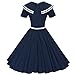Maggie Tang 50 60s Rockabilly Vintage Gossip Girl Swing Gown Dress Navyblue S