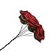 Jing-Rise 50PCS Fake Roses Real Looking Artificial Flowers For DIY Wedding Bouquets Centerpieces Baby Shower Party Home Office Shop Hotel Supermarket Decorations (Dark Red)