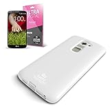 Cellto Premium LG G2 TPU Shimmer Case with HD Screen Protector [Slim Ultra Fit] (White) Top Quality + 1 Cellto Premium Clear Screen Cover [ AT&T, T-Mobile / Not for Sprint or Verizon ]