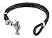 CHOMAY Stainless Steel Leather Bracelet Two-Tone 5mm Cowhide Viking Hammer Bangle Men 19.5cm