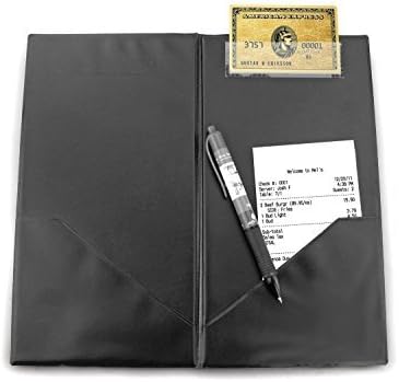 Leather Black Good Quality NEW Restaurant Waitstaff Waiter Waitress Double Panel Checkbook Presenter