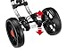 CaddyTek One-Click Folding 4 Wheel Version 3 Golf Push Cart, Silver