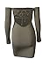 TOB Women's Sexy Off Shoulder Backless Lace Up Club Bodycon Mini Dress,Army Green,Small