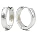 Stainless Steel Curved Face Round Hoop Men Earrings Gold-tone Silver-tone Black 18mm