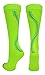 MadSportsStuff Softball Socks with Stitches Over the Calf (Neon Green/Electric Blue, Medium)
