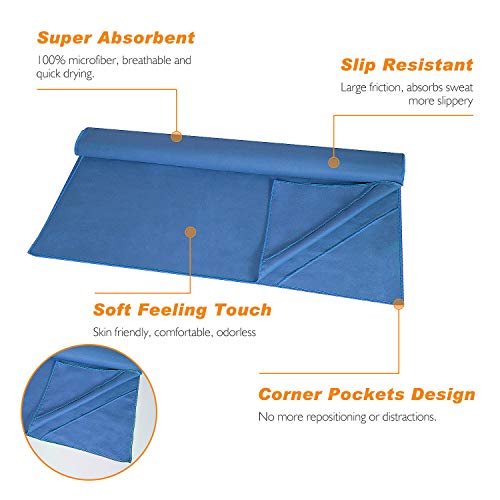 image for TOPLUS Yoga Towel, Sweat Absorbent Non-Slip Hot Yoga Towel + Hand Towe