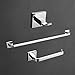 LightInTheBox Contemporary Solid Brass Bathroom 3 PCs Set Wall Mount Chrome Finish Towel Robe Hook/Toilet Paper Holders/Towel Bar Sets Lavatory Shower Furniture (Silver)