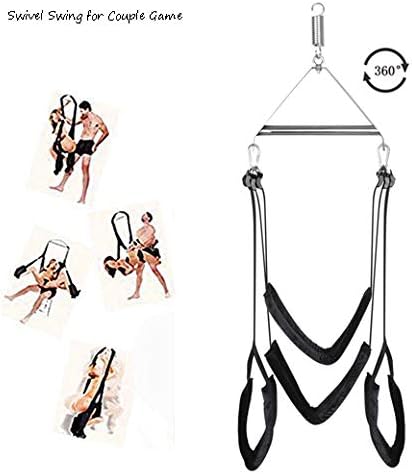 Sê&x Swing Adult-Swivel Swings for Game - Support 360 Degree Spinning - Hold Weight Up to 600 lb - Height Adjustable - Easy to Install, Black