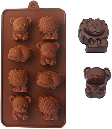 Amazon シリコン可愛い動物ケーキチョコレート金型ソープゼリーmouldsケーキツールdiy耐熱皿キッチンベイクpastryツールkawaiiライオンbear Kangsanli Kangsanli 飴 チョコレート型 通販