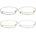 48 Pieces Expandable Bangle Bracelets Blank Bangle Adjustable Wire Blank Bracelets for Jewelry Making, Gold, Silvery, White K and Rose Gold