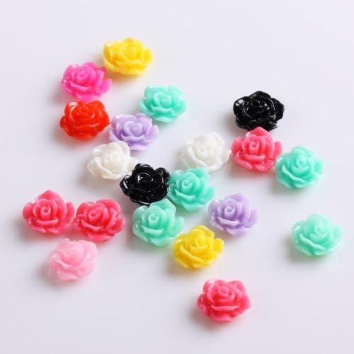 Shari 20pcs Colourful Acrylic 3D Flower Slices UV Gel Nail Art Tips DIY Decorations
