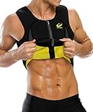 LAZAWG Men Sauna Vest Waist Trainer for Weight Loss Thermal Body Shaper Neoprene Corset Zipper Sweat Tank Top Workout Fitness Shirt Tummy Slimming Suits