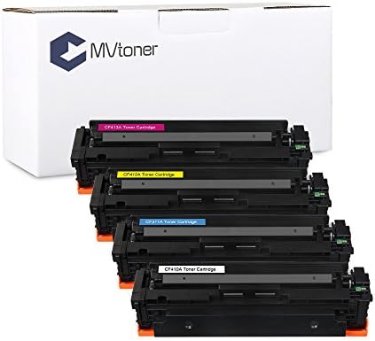 MxVol Compatible HP 410A 410X CF410A CF411A CF412A CF413A Toner Cartridges use for Color LaserJet Pro MFP M477 M452 Printer Series, 4-Pack (Black, Cyan, Magenta, Yellow)