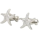 Sparkly Cubic Zirconia Starfish Clip on Earring for Women Crystal Cute Dainty Silver Star Earrin Statement Non Pierced Ears Boho Summer Beach Ocean Vacation Holiday Fashion Jewelry