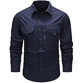 ceauros Men's Long Sleeve Tactical Shirts Military Work Fishing Shirts Button Down Breathable Outdoor Hiking Shirt