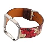 Watchband with Frame for Fitbit Blaze, Soft Leather