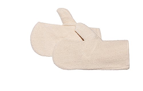 Jah Baumwoll‑Frottée‑Fausthandschuh (32 cm, mit Verstärkung) – hitze‑ & kältebeständig – für Ofen/Hitze, Bäckerei & Metall