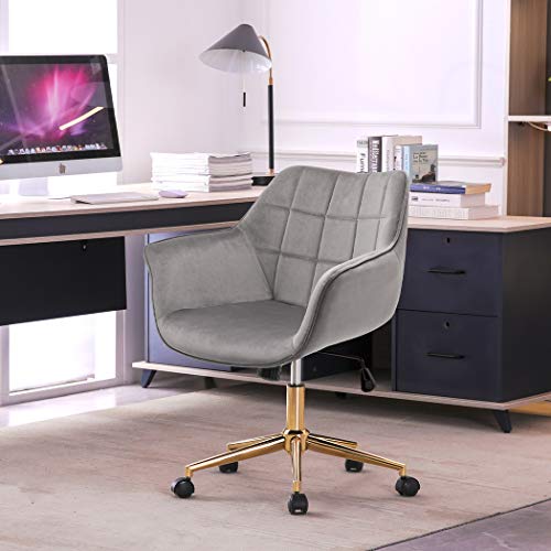 Duhome Modern Home Office Chair Velvet Desk Chair with Gold Metal Base