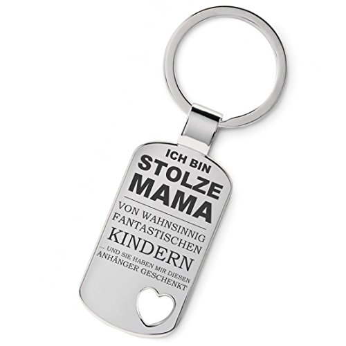 Lieblingsmensch Lieblingsmensch Familien - Schlüsselanhänger Modell: wahnsinnig fantastisch Mama Von Kindern Porte-clés, 12 cm, Argent (Silber)