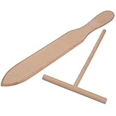 DS. DISTINCTIVE STYLE Crepe Spreader and Crepe Spatula Kit Set of 2 Crepe Tools Wooden Spatula and 4.7-inch T-shaped Tool