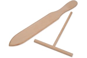 DS. DISTINCTIVE STYLE Wooden Crepe Spreader and Spatula Kit - Pancake Maker Tool