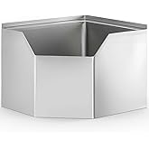 NSF 16-Gauge Stainless Steel Corner Mop Sink with Notched Front - One Compartment Utility Basin