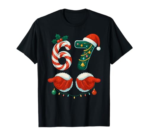 67 Christmas 6 7 Meme Pajamas Holiday Gen Alpha Slang T-Shirt
