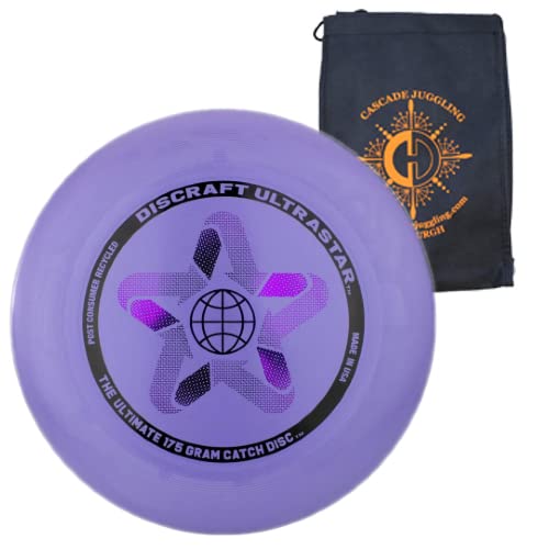 Discraft Ultrastar 175g Flying Disc - Ultimate Frisbee Competition Spec - Includes Cascade Juggling Bag (Recycled Purple)