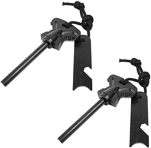 LNGJIN 2 Pieces Flint Kit,Magnesium Flint Fire Steel Fire Steel for Outdoor Camping Emergency Survival Tools