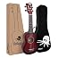 Ukelele Soprano Octopus UK200D-RDB - Color Rojo Metálico, Cuerpo De Pino, Diapasón De Palisandro, Incluye Funda Y Cuerdas Aquila