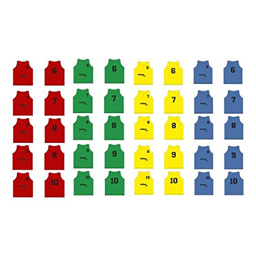 Vest Brand Softee Model Set of 5 Numbered Softee Bibs from 6 to 10 Fluorescent Yellow