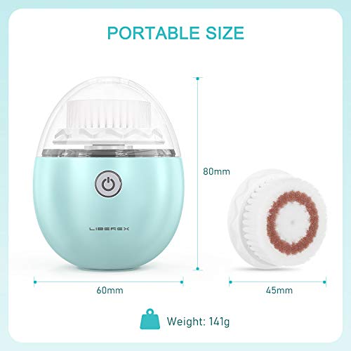 Liberex Sonic Vibrating Facial Cleansing Brush 3 Brush Heads with 3 Modes, Waterproof, Smart