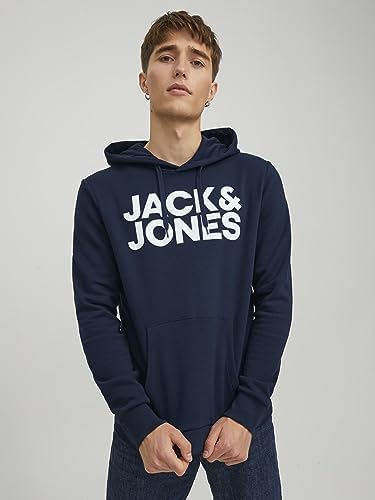 Jjecorp Logo Sweat Hood Noos Felpe con cappuccio, Blu (Navy Blazerblau), M Uomo