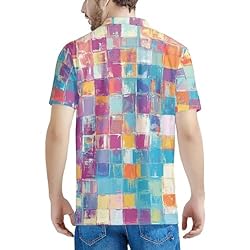 HUGS IDEA Colorful Grid Polo Shirts for Men
