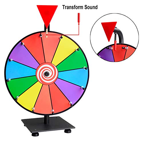 Klvied 12 Inch Heavy Duty Prize Wheel, 12 Slot Tabletop Color Spinning