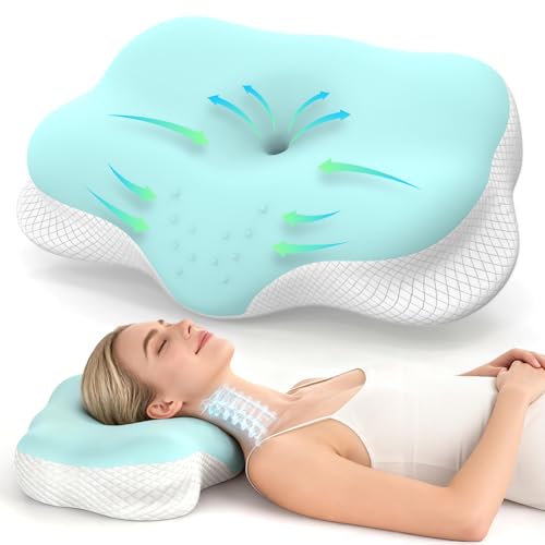 Photo 1 of QOKO Cervical Neck Pillow for Sleeping Pillow - Mellow Cloud Pillow for Sleeping Side Sleeper Pillow for Adults, Contour Neck Pillow Cooling Memory Foam Pillows