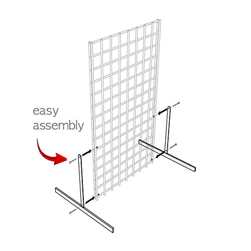 Only Hangers 2' x 6' Gridwall Panel Tower with TBase Floorstanding
