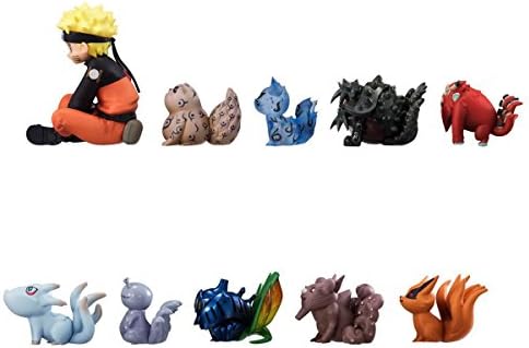 10pcs/set Bijuu & Naruto Action Figures Shuukaku Kyuubi Kitsune Hachimata Houkou PVC Action Figure Collectible Model Toy